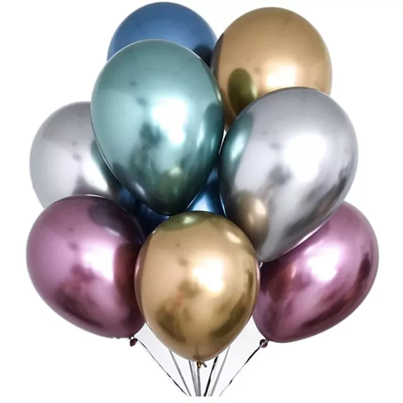 

50pcs 12'' Top Quality Metallic Latex Balloon Thick Metal Chrome Alloy Ballon Adult Wedding Birthday Party Decorations S