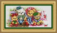 ktx089 cross stitch kit embroidery homfun craft bears cross stich painting joy sunday christmas decorations for home homefun