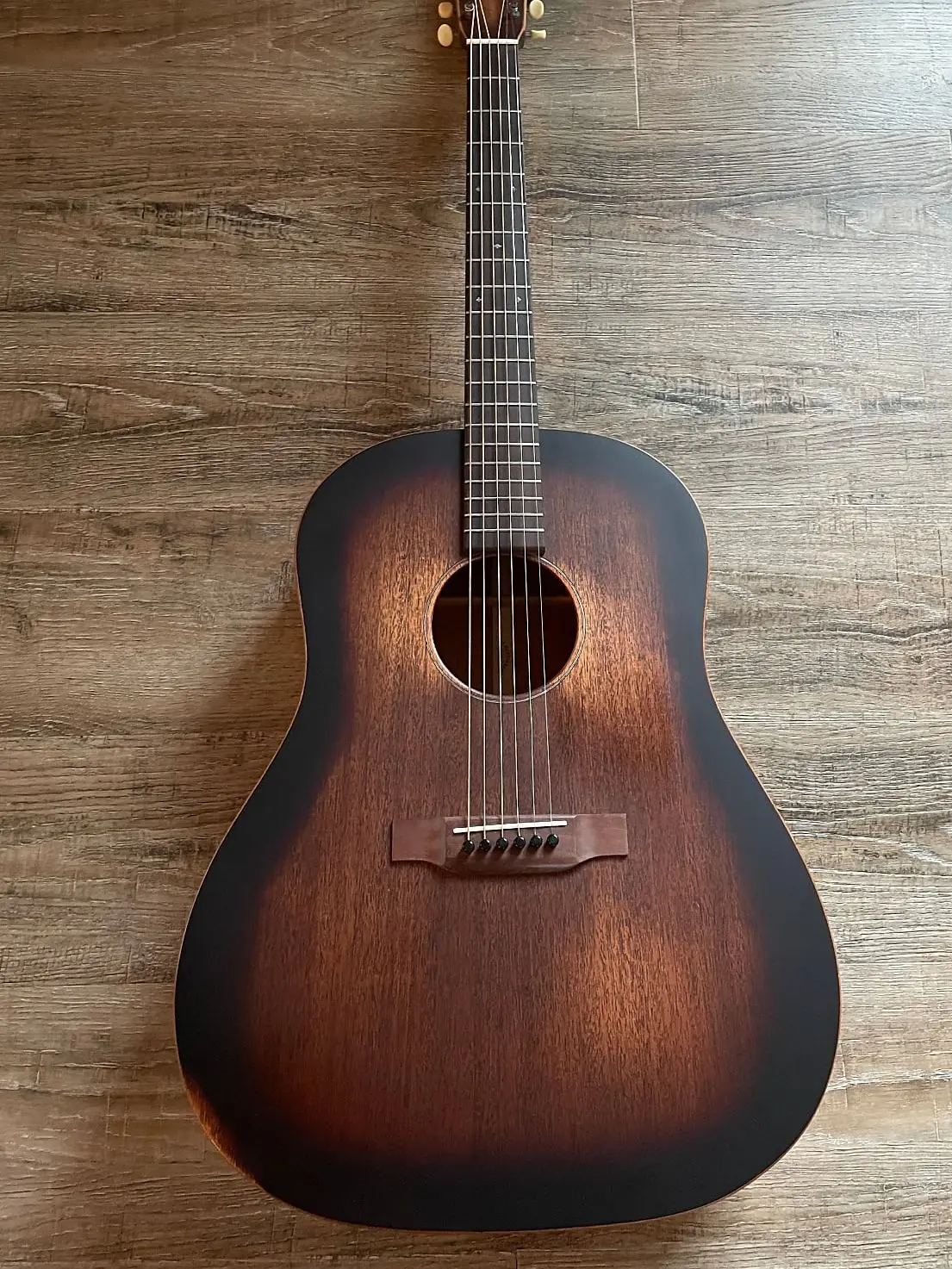 

free shipping dreadnought slope shoulder all solid mahogany wood folk guitar DSS-15M satin guitar 6 Strings Acoustic Guitar