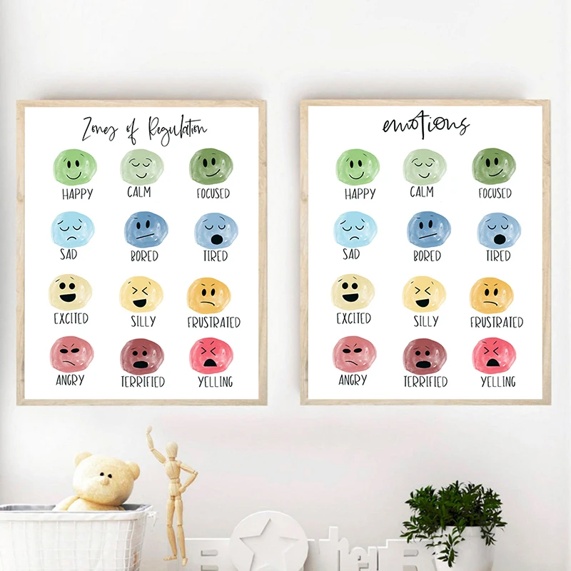 Картина на холсте, вдохновляющая мотивация психического здоровья, Настенная картина, психологические чувства, плакат, печать для детей, терапевт, украшение для офиса Картина на холсте, вдохновляющая мотивация психического здоровья, Настенная картина, психологические чувства, плакат, печать для детей, терапевт, украшение для офиса