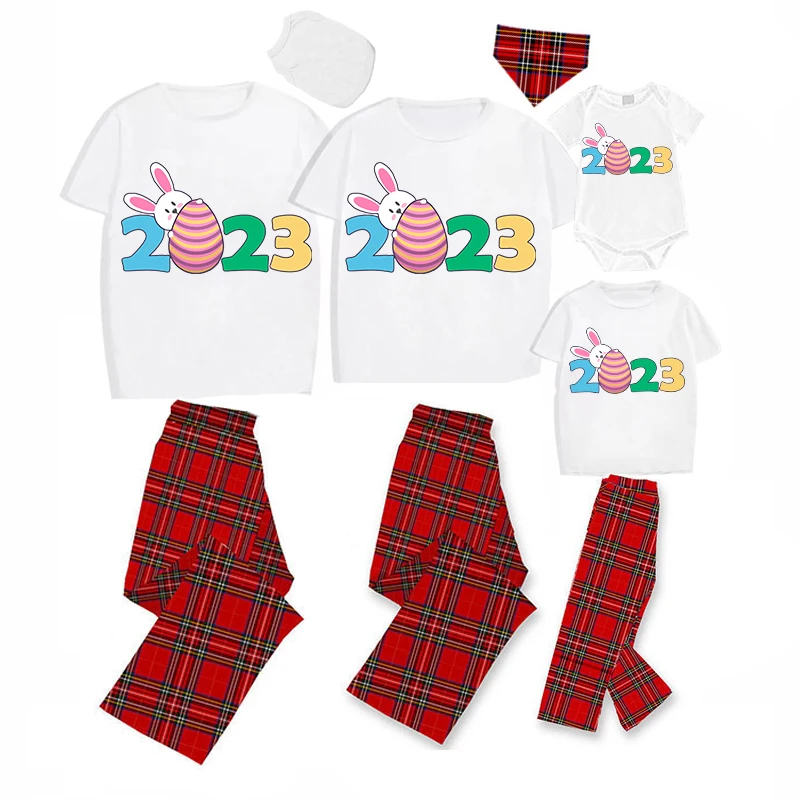 Easter Family Matching Pajamas Exclusive Design Happy Easter 2023 Gray Pajamas Set