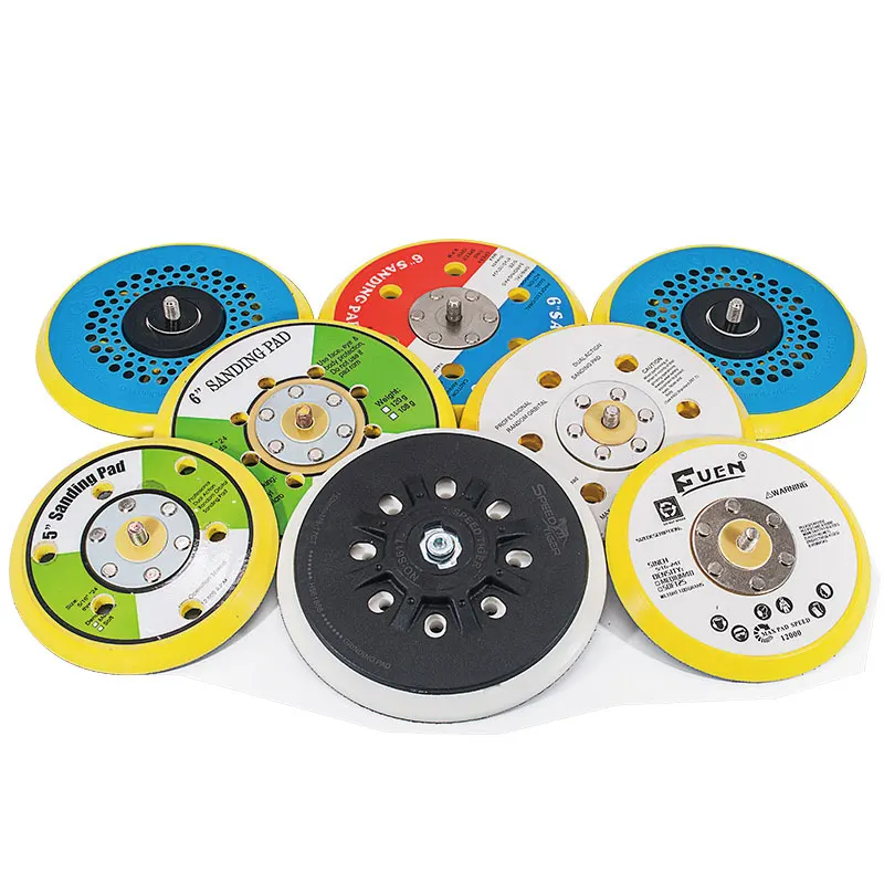 Professional 5/6 Inch 12000 rpm Dual Action Random Orbital Sanding Pad Plate with Holes for Pneumatic Sanders Disc Air Polishers