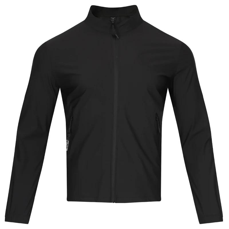 Men Running Jacket Letter Pocket Training Zipper Jogging Long Sleeves Gym Sports Workout Bodybuilding Quick Dry Sweatshits