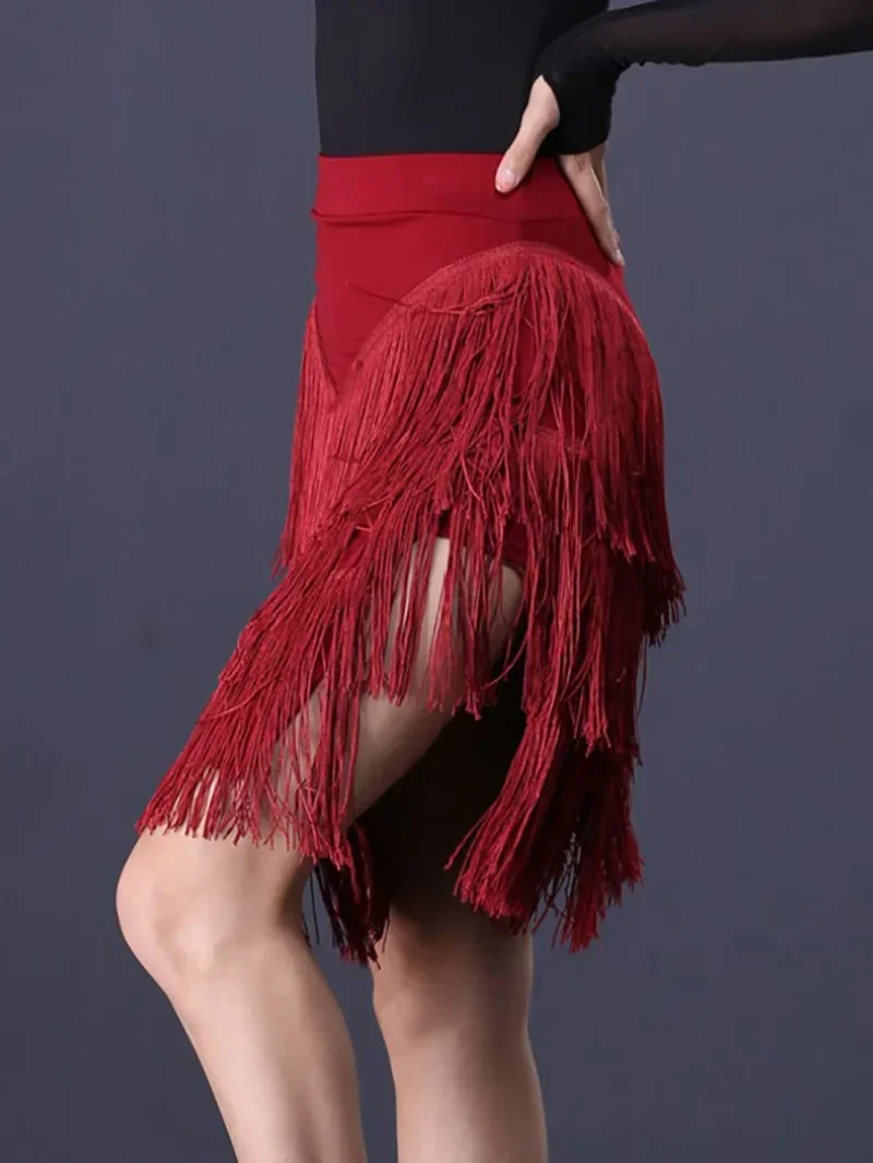 Женская юбка для латинских танцев нерегулярная бальная румба самба танцевальная