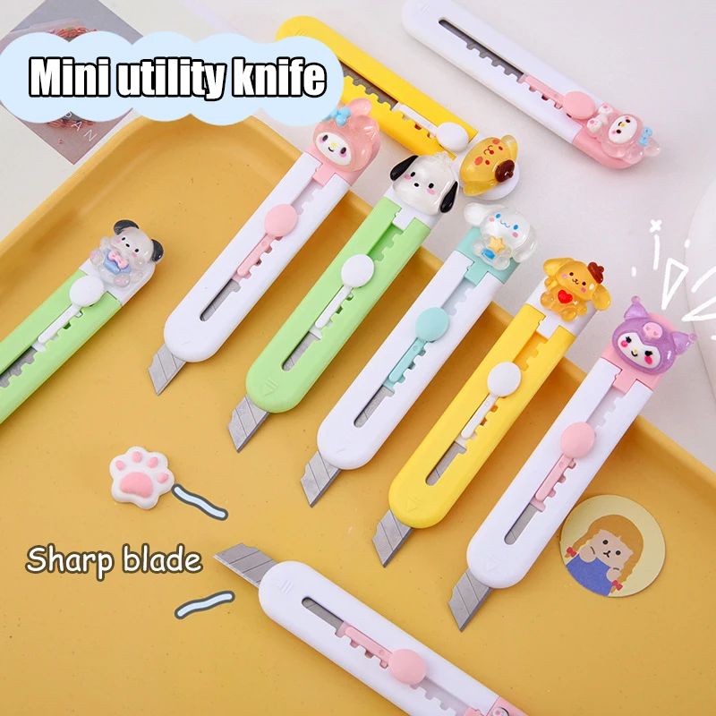 

Kawaii cartoon animal stationery knife pink mini multipurpose knife pocket folding knife letter pen envelope opening knife