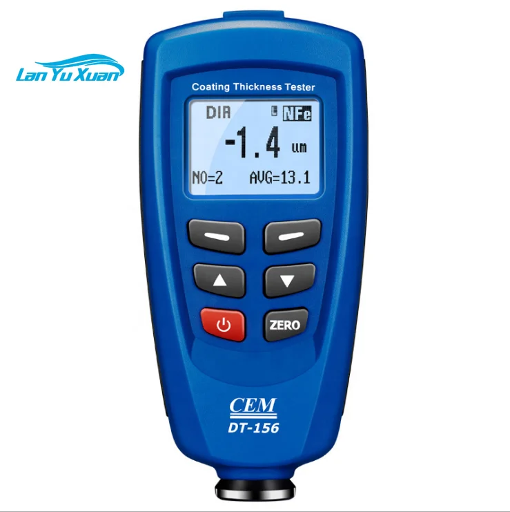

Digital DT-156 Paint Coating Thickness Gauge Meter Tester 0~1250um with Built-in Auto F & NF Probe + USB Cable + CD Software