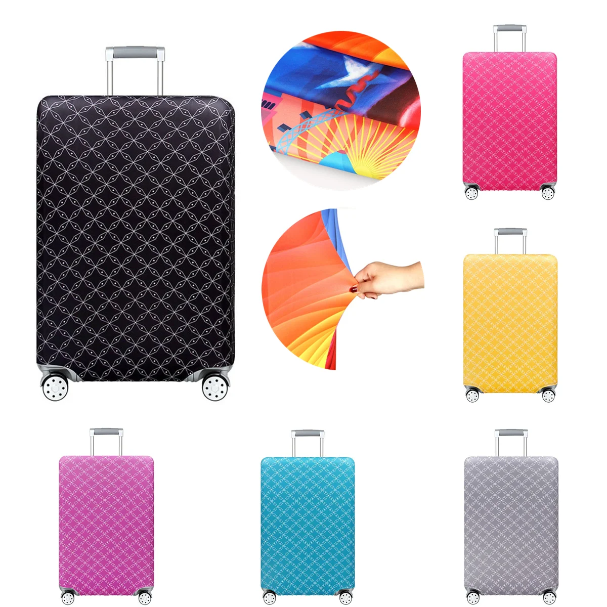 

Travel Luggage Cover Suitcase Protector Fits 18-32 Inch Luggage Thick Elastic Trolley Case Protector Washable Baggage Gear Cover
