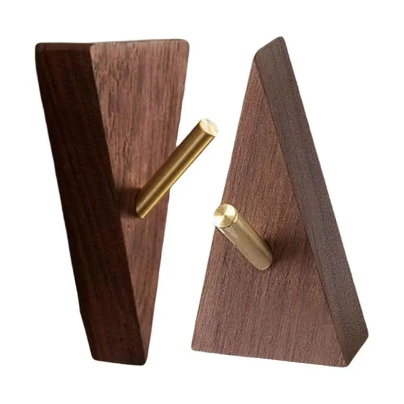 

Wall Solid Wood Hooks For Hanging Black Walnut Wood Natural Wooden Coat Hooks Decorative Single Towel Key Hook For Bathroom