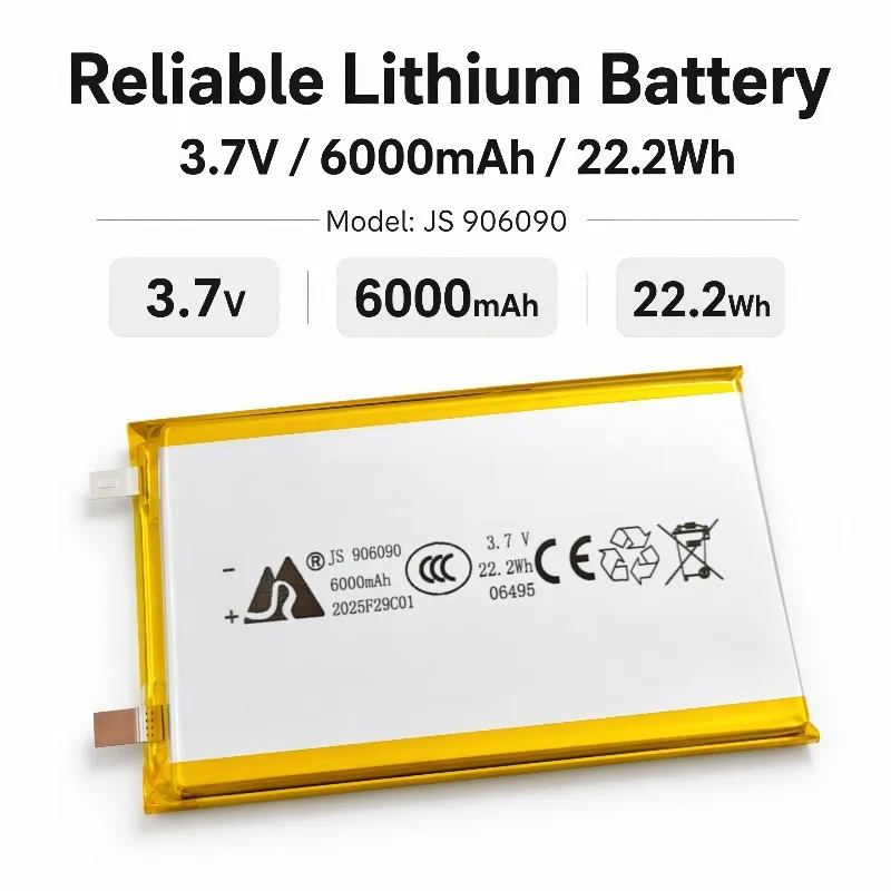 Фото Уличная высокомощная Bluetooth-колонка с литиевой батареей 3.7V 6000mAh 906090 22.2Hh, мягкий корпус, полная емкость №1
