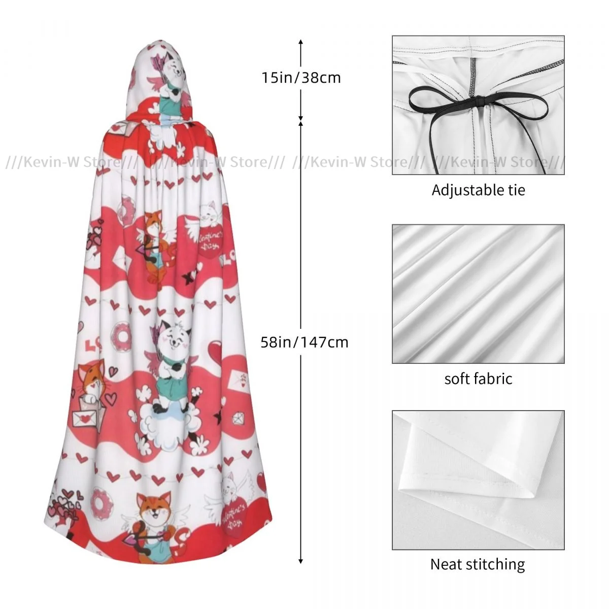 Фотофон с капюшоном японские счастливые кошки средневековый костюм ведьмы