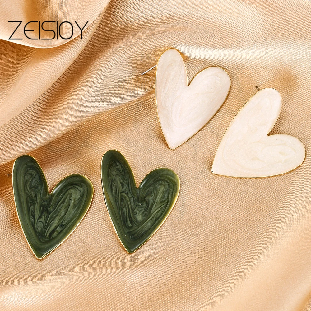 

Женские серьги в форме сердца, Разноцветные серьги с геометрическим рисунком