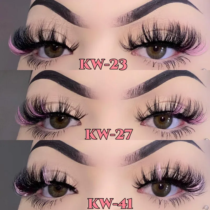 Ресницы 3D норковые Цветные Красные желтые зеленые фиолетовые 1 пара | Красота и