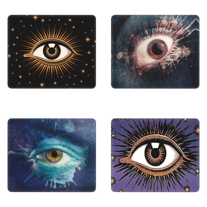 

Evil Eye Mouse Pad with Locking Edge Square PC Gamer Mousepad Anti-Slip Rubber Base All Seeing Eye Art Office Computer Mat