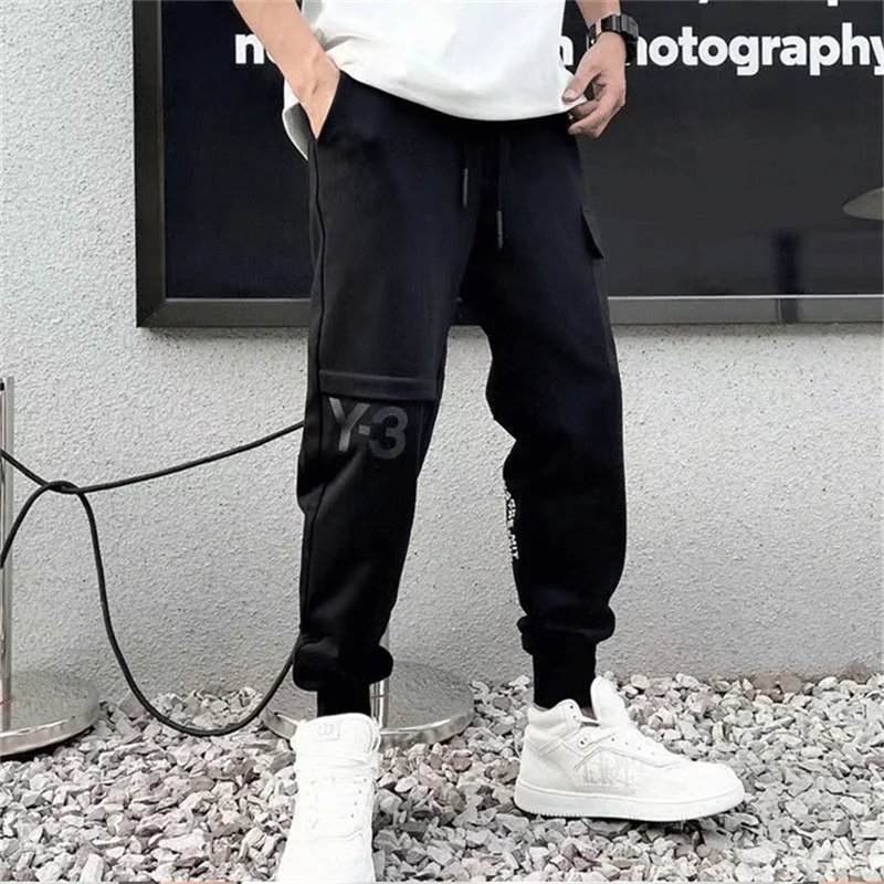 Yohji Yamamoto New Style In Autumn Winter Y3 Autograph Printing Casual Small Leg Sweat Pants Men's And Women's Trousers