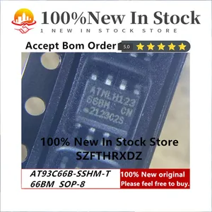 100% NEW ORIGINAL AT93C66B-SSHM-T SOP-8 66BM EEPROM Serial-3Wire 4K-bit 512 x 8/256 x 16 1.8V/2.5V/3.3V/5V Automotive AEC-Q100