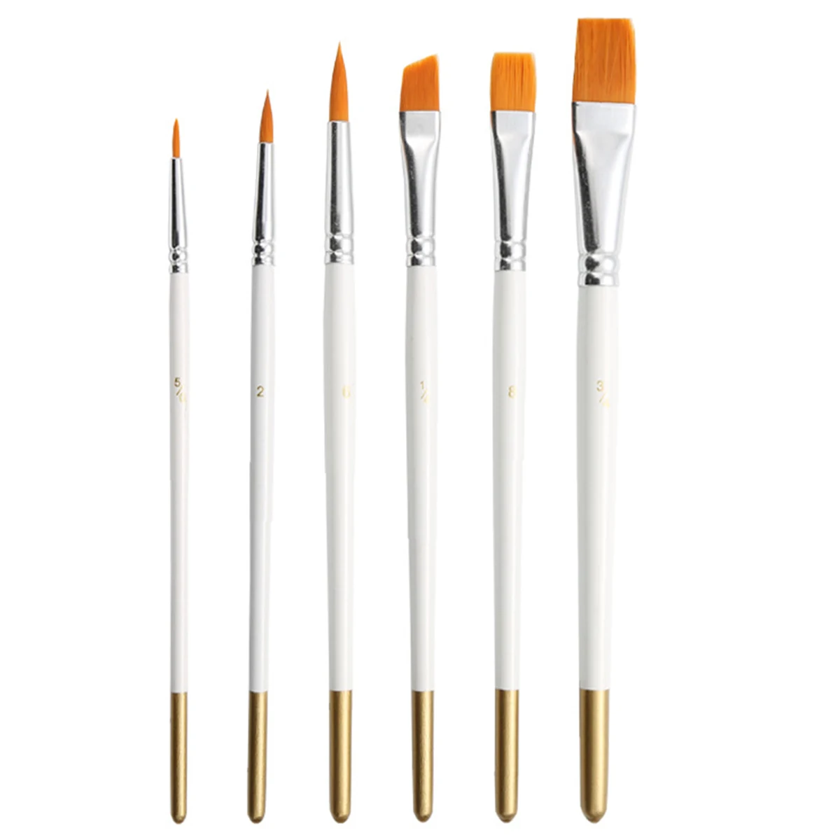 

6Pcs/set Nylon Hair Oil Painting Brushes Set Acrylic Watercolor Painting Brushes Art Supplies Nylon Hair Painting Brushes Nylon