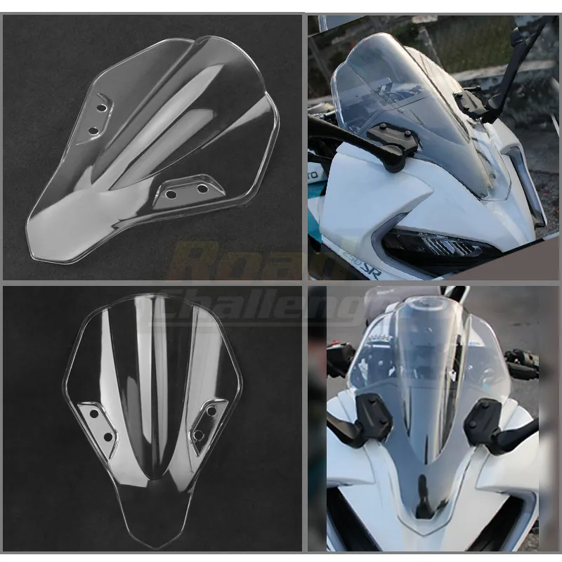 

Motorcycle Clear Windscreen Windshield Deflector Protector Wind Screen For CFMOTO 250SR 300SR 2019-2021