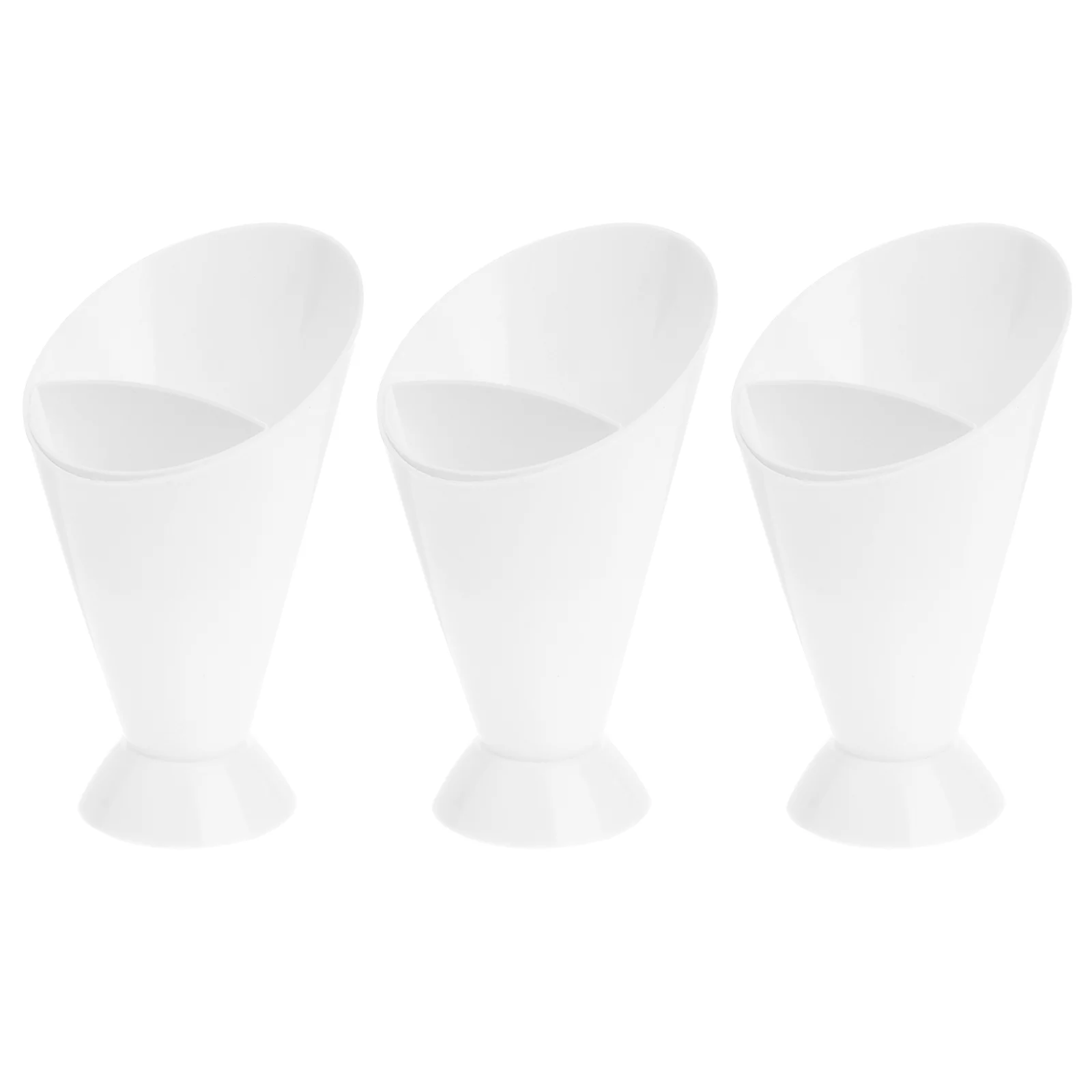 

3pcs French Fries Cone Snack Cone Stand Dipper Cone French Fries Dip Party Veggies Bowl Serving Stand ( White )