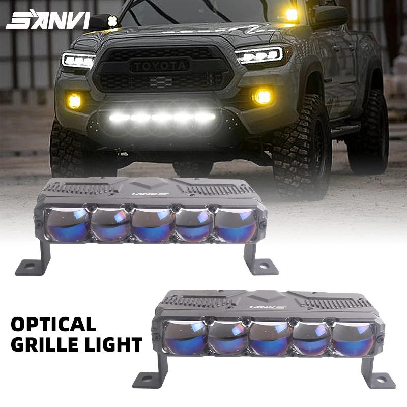 Фото Светодиодный проектор SANVI S500 5.5'' Bi-LED с 5 линзами для решетки радиатора автомобиля, противотуманная фара, дополнительный свет, 5500K, 18400 люкс №1