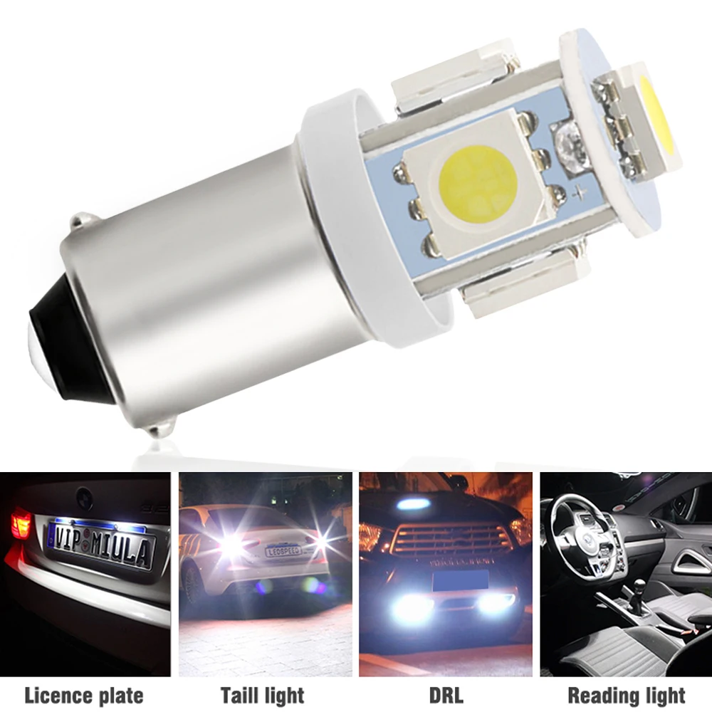 

1Pcs Car Brake Led Light T11 BA9S 5050 5SMD Dome Reading T4W 1445 Q65B Indicators Interior Bulb Wedge Lamps Auto Accessories 12v
