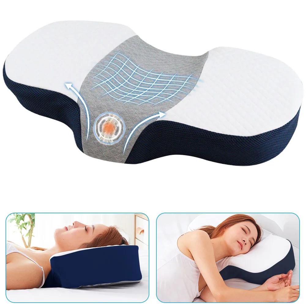 

Slow Rebound Memory Foam Cervical Pillow Ergonomic Orthopedic Neck Pain Pillow for Side Back Stomach Sleeper Remedial Pillows 이불