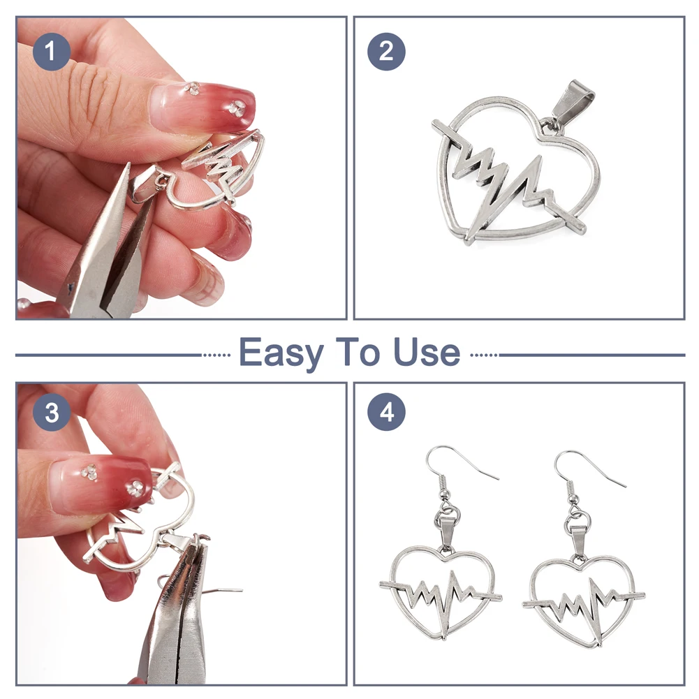 400pcs 304 Stainless Steel Pinch Bail Clasp Pendant Charm Connector Snap on Bails for DIY Jewelry Making Handmade Supplies