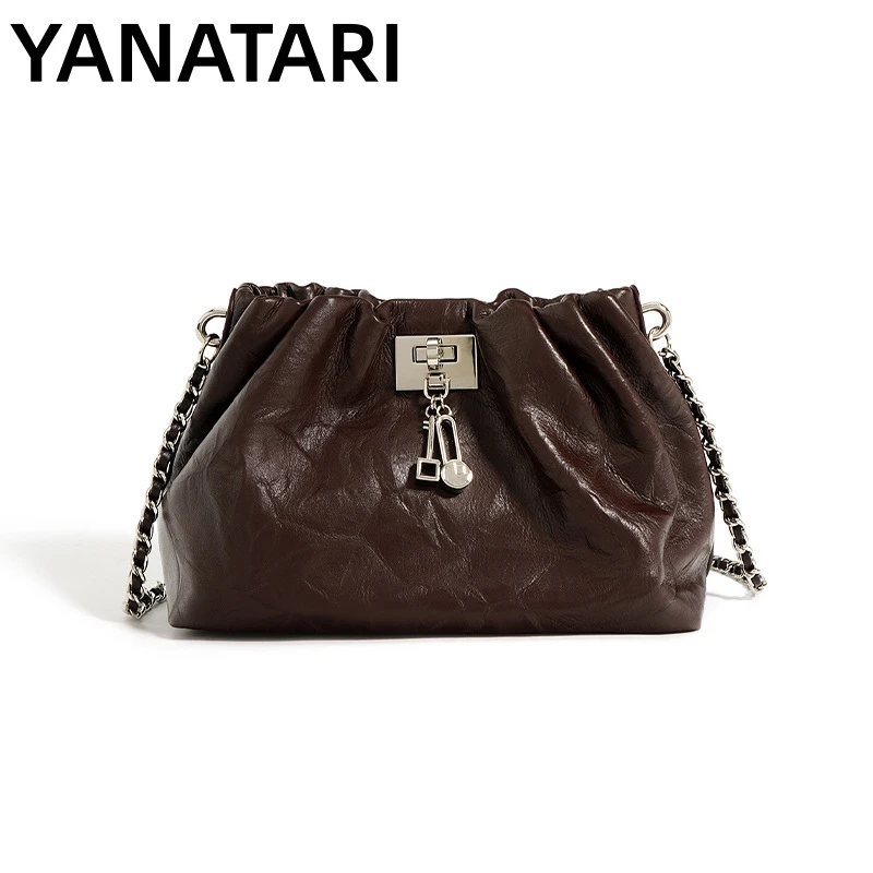 

luxury cloud bag chain handbag genuine leather tote bag women vintage brand soft cowhide leather small shoulder bag fashion 2023