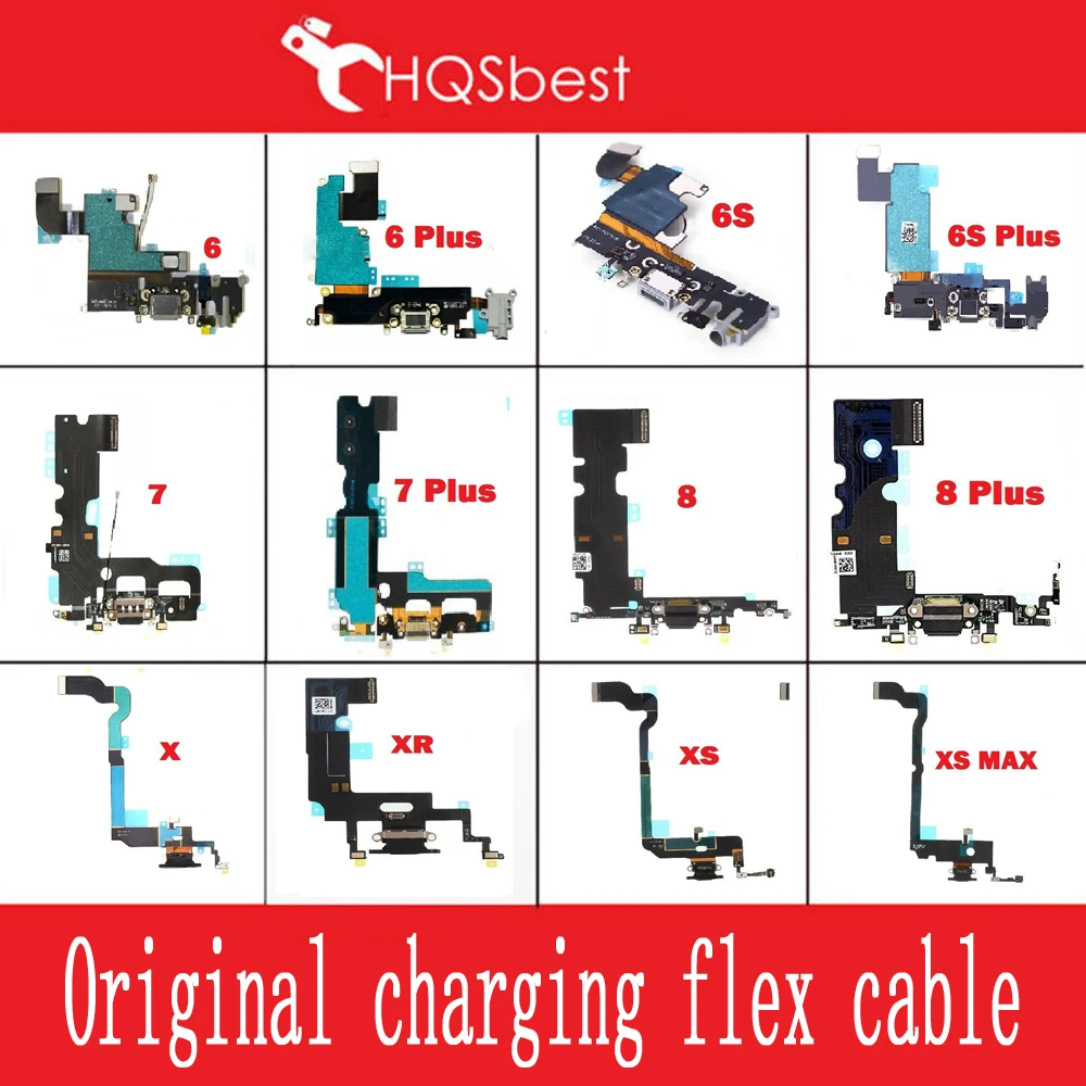 

Original USB Charger Charging Dock Port Connector Flex Cable With Microphone Module For iPhone 6 6p 6s 6sp 7 8 Plus