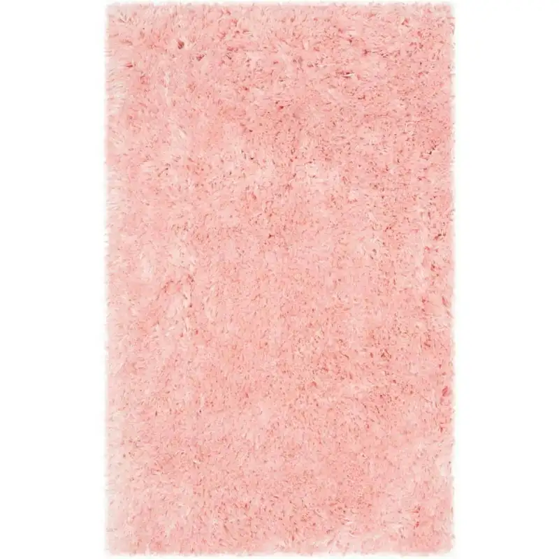 

Lovely Soft Pink Polyester Shag Rug | 2' x 3' Solid, Cozy Area Rug for Bedroom, Living Room or Dining Space.