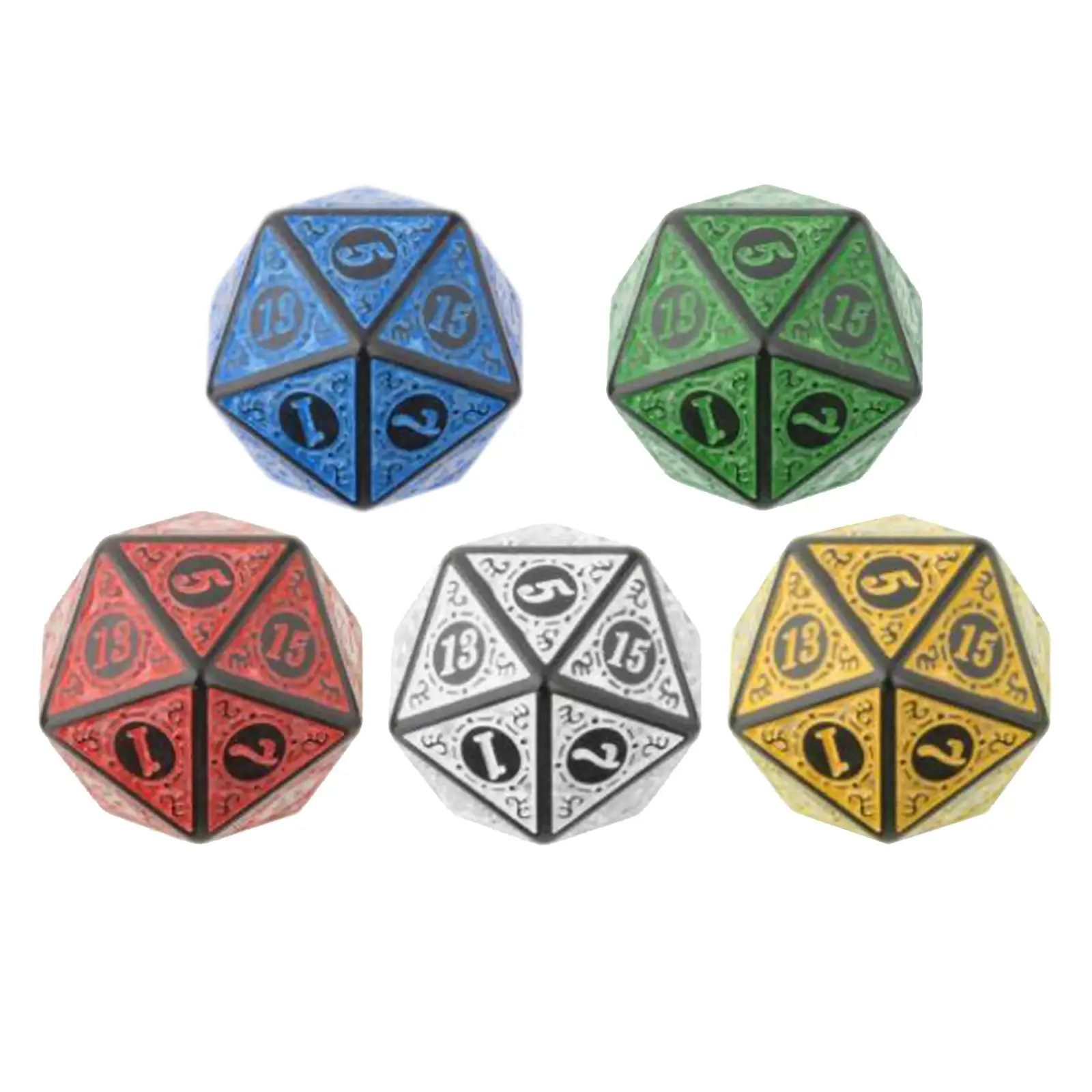 

20 Sided Polyhedral Dice 10 Pieces Accessories English Letters Unique Acrylic for Role Playing Games Other Dice Games