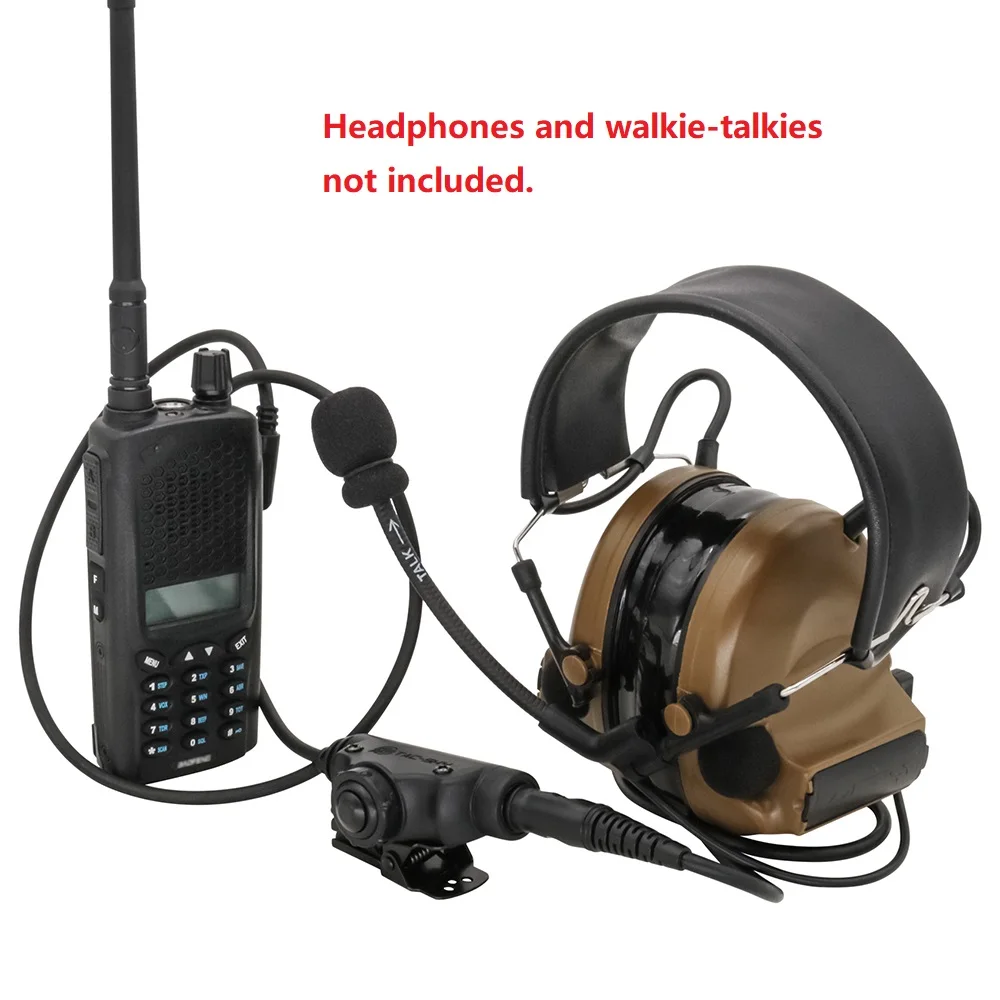TAC-SKY Tactical U94 PTT Airsoft Shooting Headset Adapter U94 V2 PTT for Kenwood/Midland/Motorala/Icom Walkie-Talkie  Military