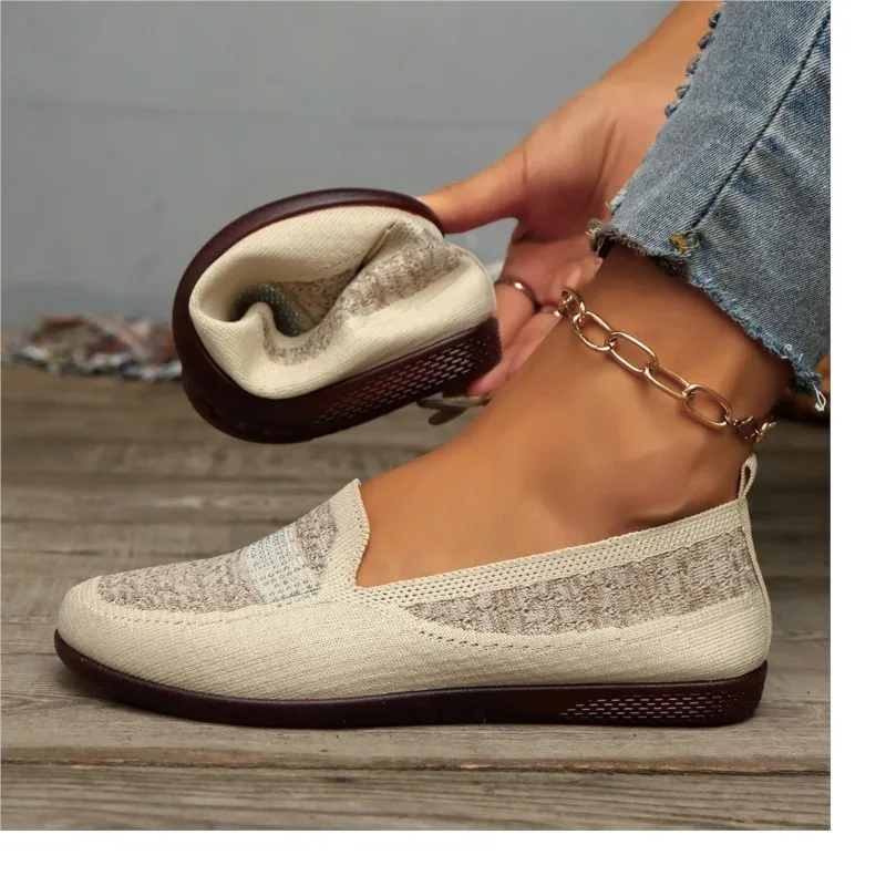 Женские сетчатые балетки на плоской подошве повседневные лоферы с квадратным