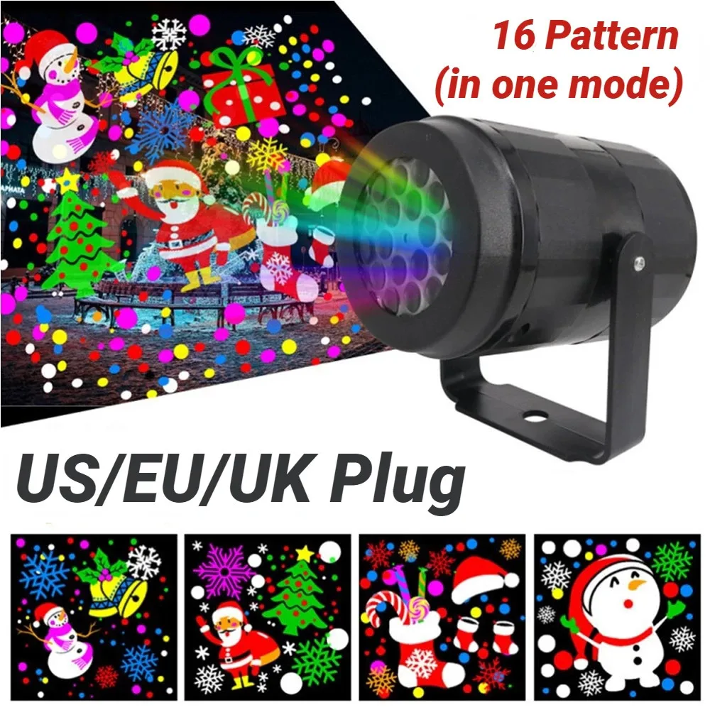 Christmas Party Lights Snowflake Laser Projector Led Stage Light Rotating Xmas Pattern Outdoor Holiday Lighting Christmas Decor