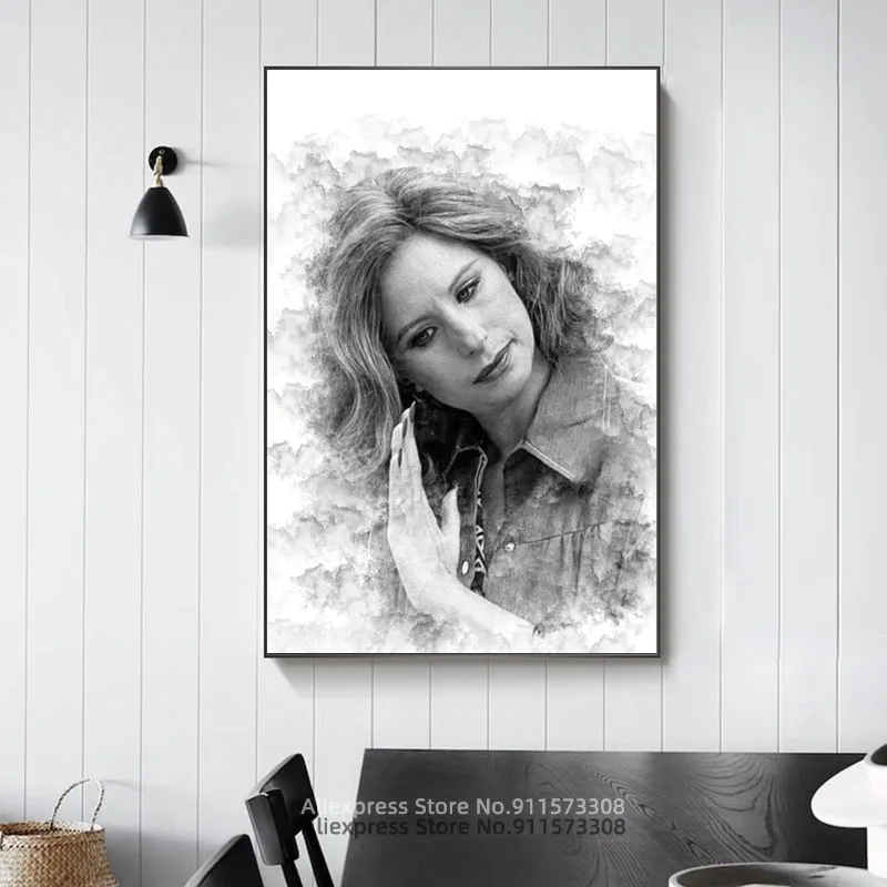 Картина Barbra Streisand художественный плакат на холсте картины персонажи под дождем