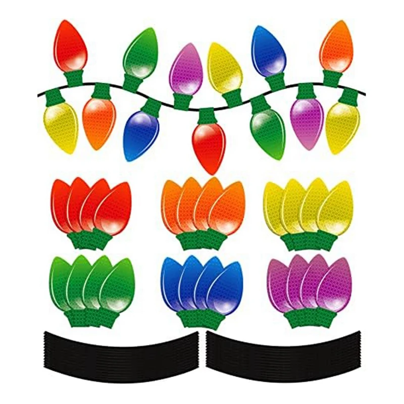 

1Set Christmas Car Reflective Light Bulb Magnet Decoration Garage Mailbox Magnet Decal For Birthday Christmas Fun Decoration