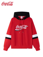 cocacola official sweater autumn 2021 new contrast color hoodie trend loose casual women womens clothing graphic t shirts