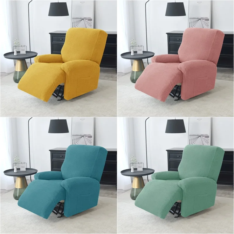 

4 Pieces Recliner Sofa Cover for Living Room Reclining Chair Cover Jacquard Armchair Covers Stretch Couch Slipcovers 1 Seater