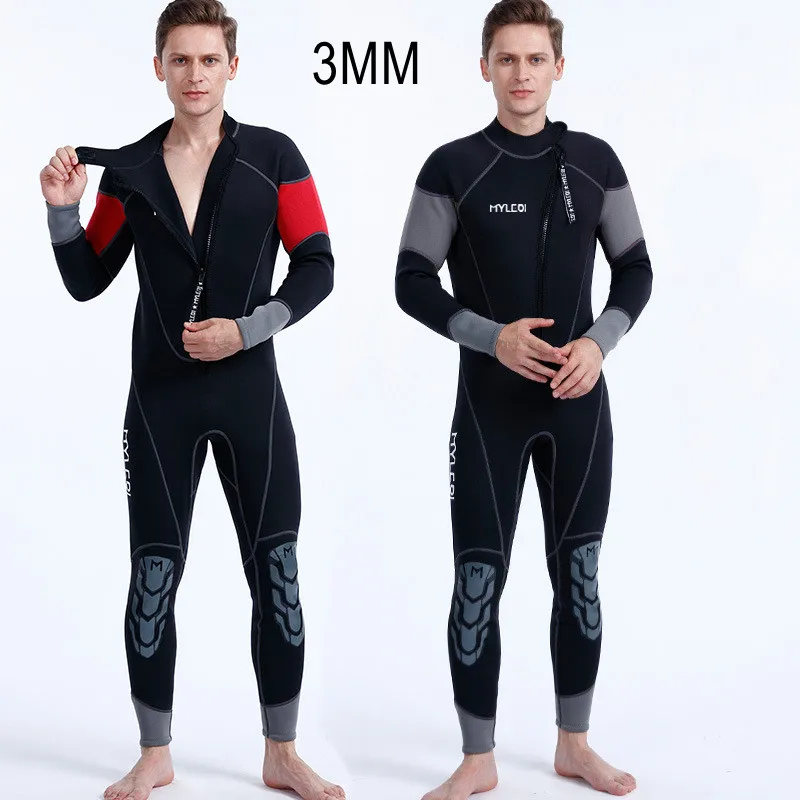 Men 3MM Neoprene Full Body Scuba Front Zipper Snorkeling Diving Suit Keep Warm Hunting Swim Kayaking Spearfishing Surf WetSuit