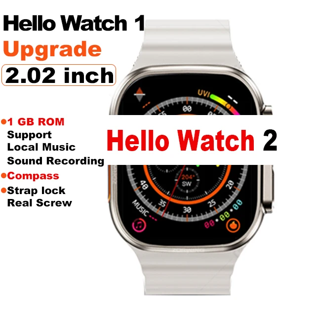 

H11 Ultra Upgrade Smart Watch Hello Watch 2 49mm Men Women Smartwatch 1GB ROM Local Music Play Dail Call Recording Smart Watch