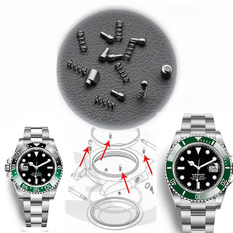 

Watch Parts Steel Balls and Spring For RLX Submariner SUB GMT Bezel Click Springs Set 3135 3235 116610 114060 116613 126610