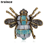 vintage bee rhinestone brooch cute insect costume accessories woman high end exquisite party brooches gift