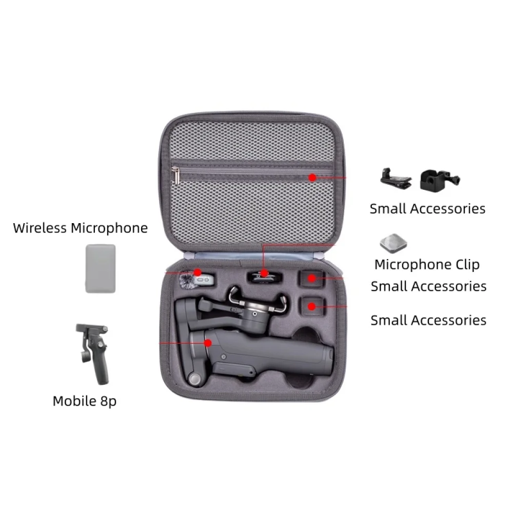 Фото Сумка для хранения из полиуретана для смартфона DJI Osmo Mobile 8P, с подкладкой из EVA, пыленепроницаемая и ударопрочная, защитный аксессуар. №4