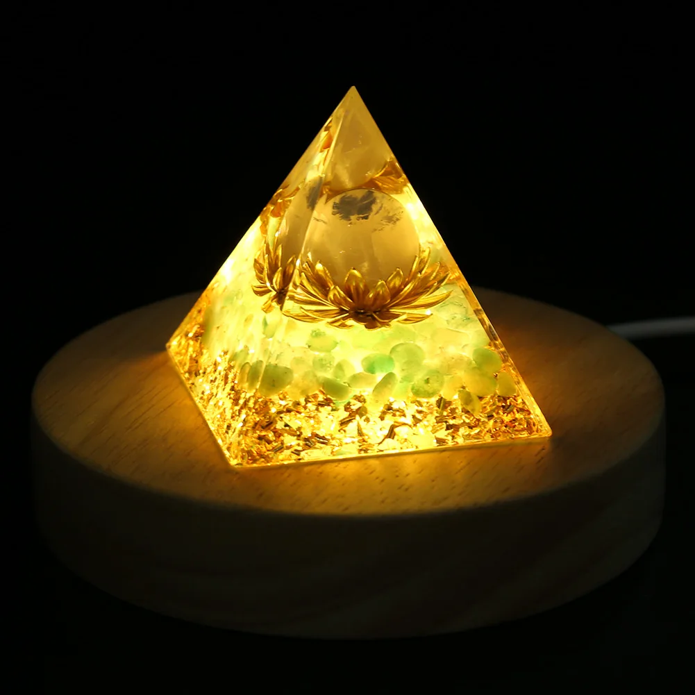 

Natural Stone Orgonite Pyramid Amethyst Peridot Healing Crystals Energy Reiki Chakra Generator Orgone Pyramide Meditation Tool