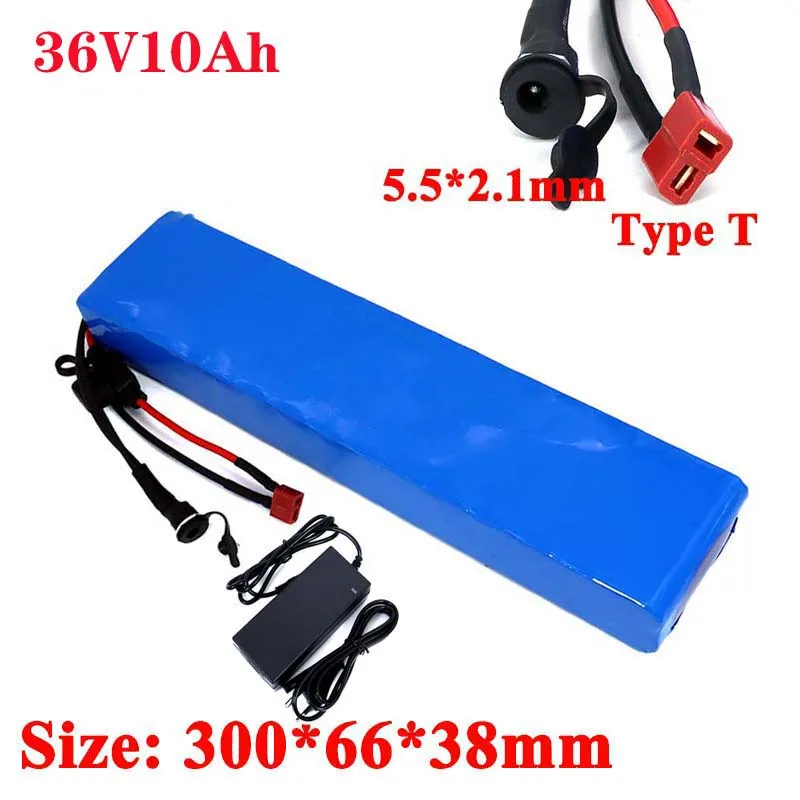 

36V10Ah lithium battery pack+ 42V2A DC55*21 charger for scooters, electric bicycles, built-in 30A BMS and fuse device 250W-600W