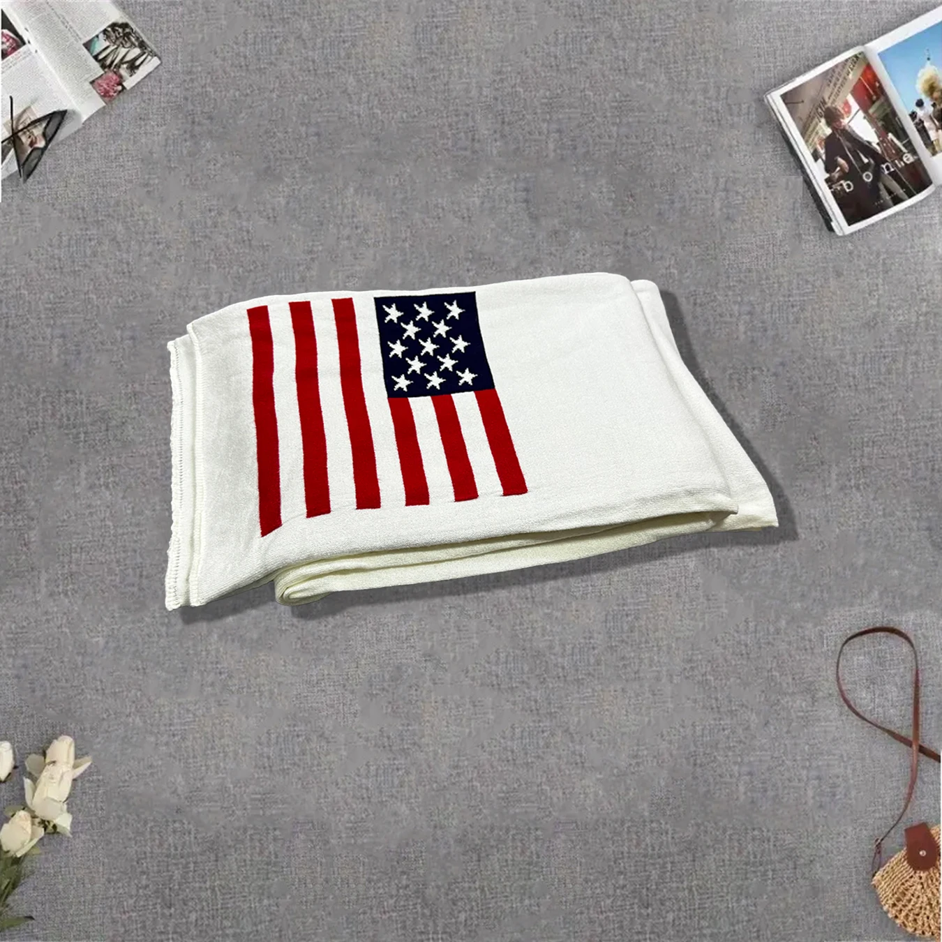 Новый национальный флаг зимний уличный теплый шарф y2k длинный в стиле ретро