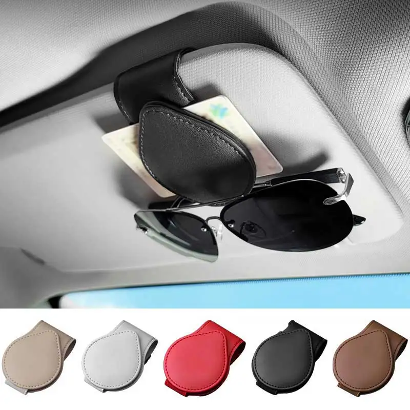 

Universal Leather Car Eyeglass Holder Glasses Storage Clip Auto Interior Organize Car Accessories Sunglasses Spectacle Frame