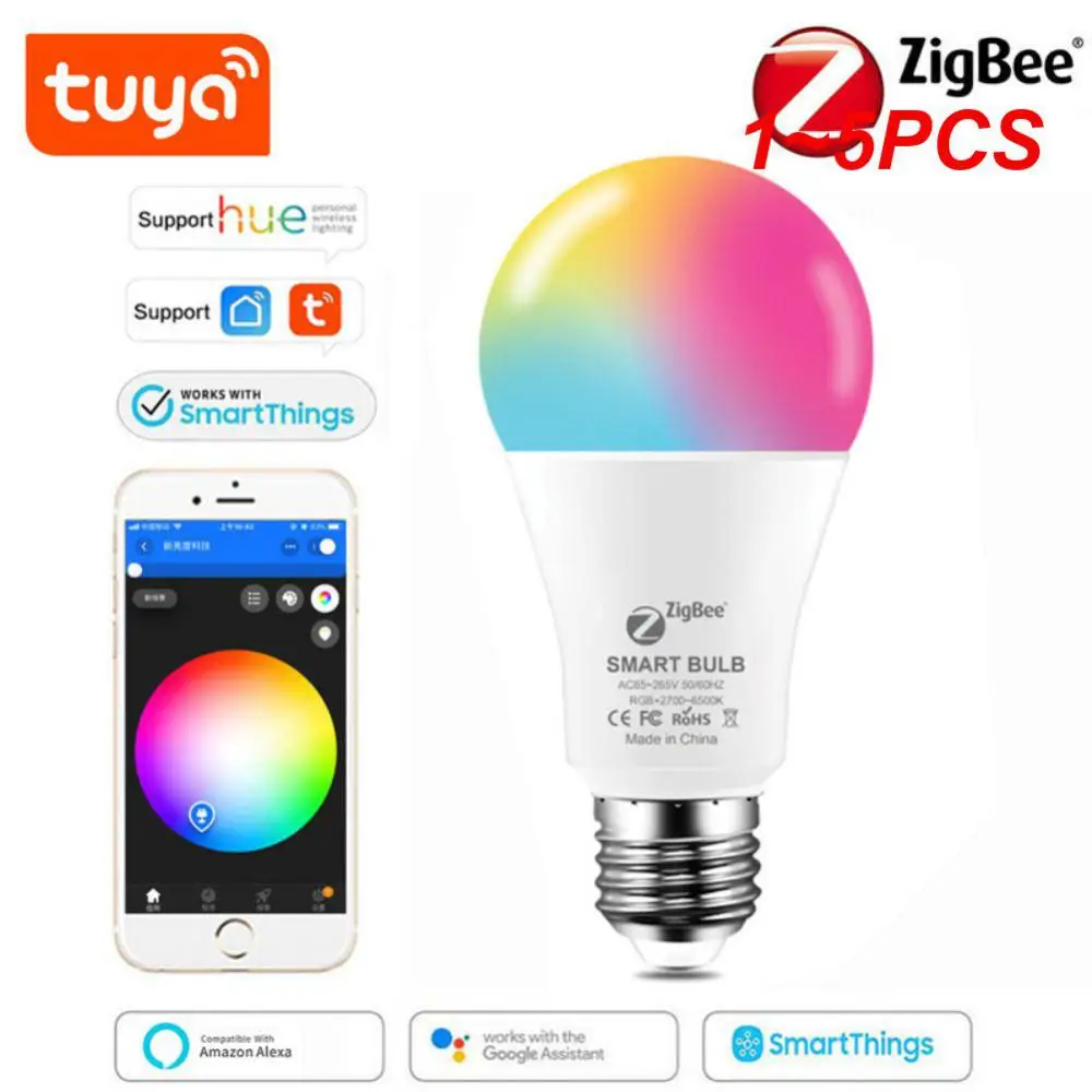 

1~5PCS Tuya Zigbee LED Smart Light Home E27 LED Bulbs APP Control 12W/15W /18W RGB+CW+WW Alexa Lamp Dimmable Work With Google