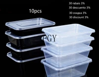 10pcs disposable lunch box with lid thickened sealed food grade pp plastic material convenient lunch box takeaway packaging box