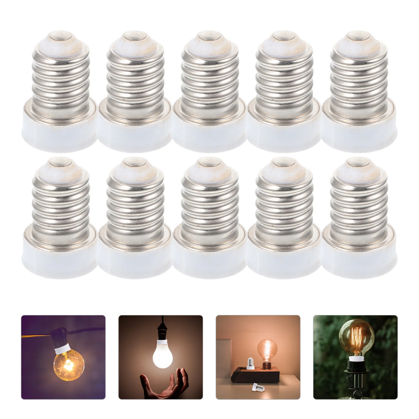 

10pcs Practical Replacement Adapter Converter For Lights Bulb E14 To E12 Converter Bulb Adapters