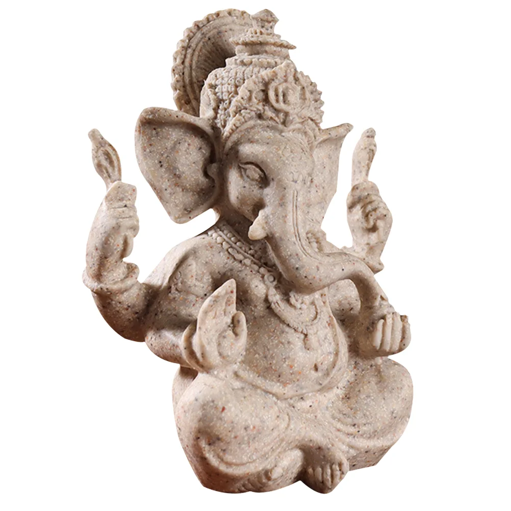 

Decorative Ganesha Figurine Home Desktop Ornament Religious Style Adornment